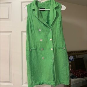 Vibrant Green Sleeveless 90s dress